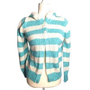 Arizona Jean Company Womens Striped Hooded Sweater Long Sleeve Acrylic XL